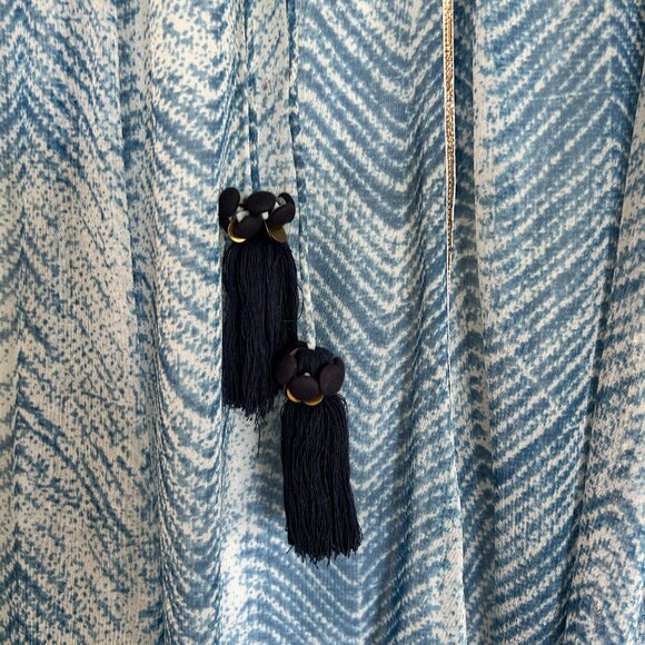 Soft Surroundings Skirt L Blue Maxi Embroidered Peasant Gypsy Festival - Picture 4 of 11